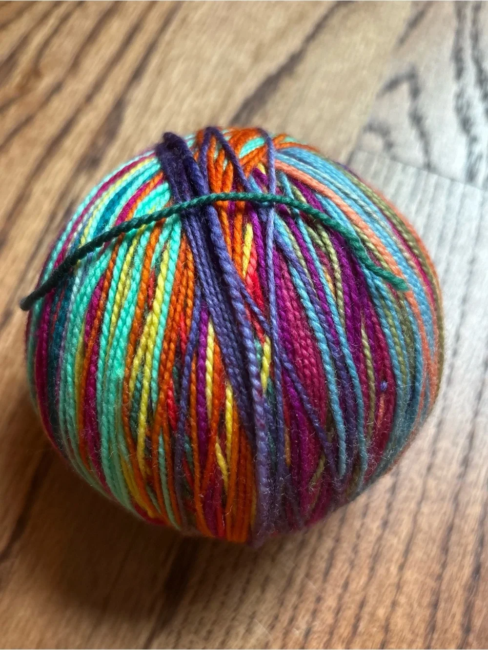 Yarn Fingering Weight Sock Rainbow 100g Purple Wool Blend Knit Hand Dyed Indie